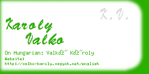 karoly valko business card