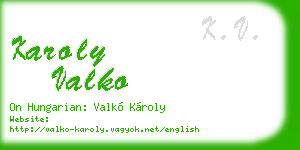 karoly valko business card